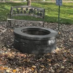 Fire pit near a bench