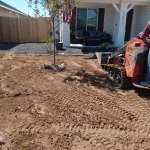 residential front yard before grass sprinkler installation