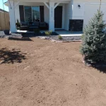 residential front yard before grass sprinkler installation