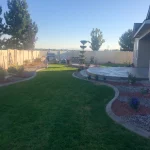 residential backyard freshly layed sod